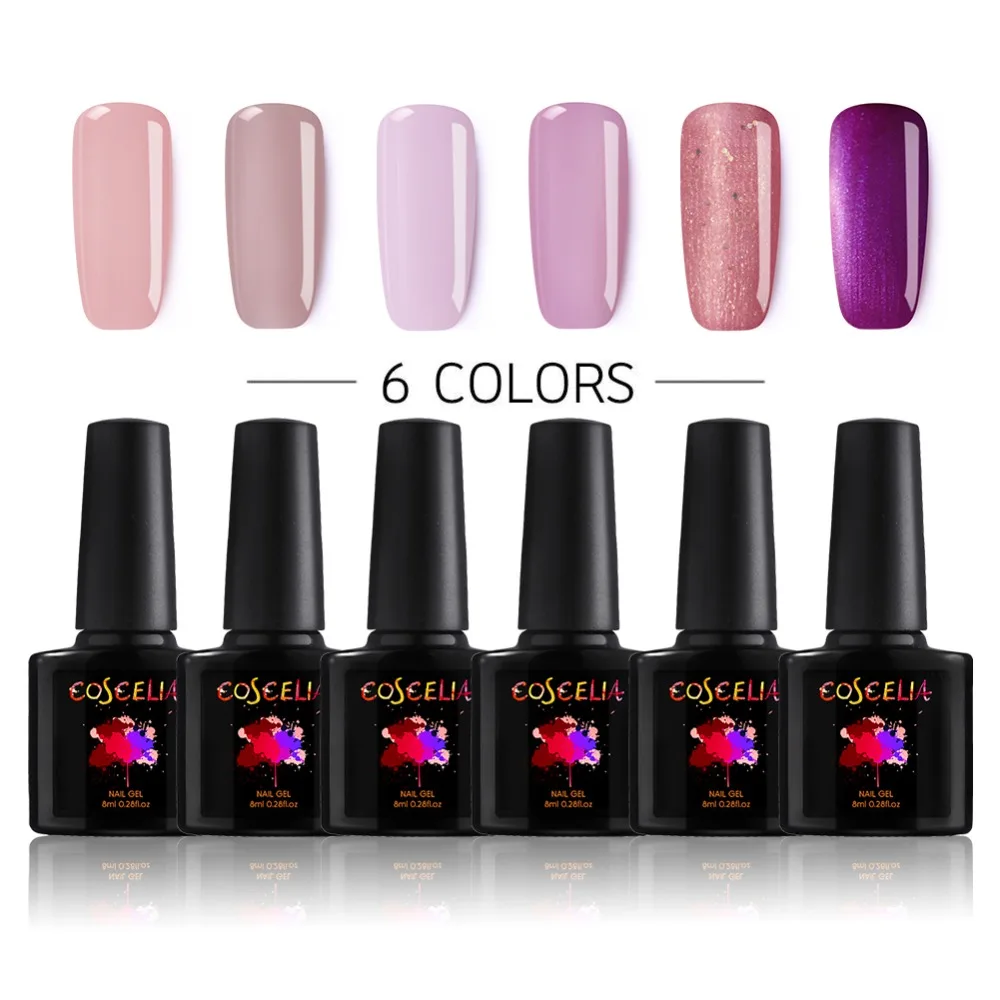 COSCELIA 6pcs/Lot Painting Gel Semi Permanent Varnish Set UV Gel Nail Polish Gellack Gel For Nail Gel Nail Polish Kit