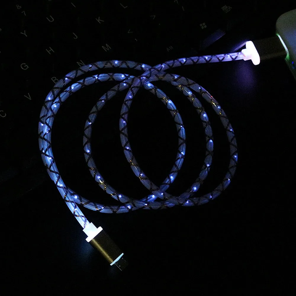 Кабель USB с подсветкой для синхронизации данных шнур зарядного устройства из