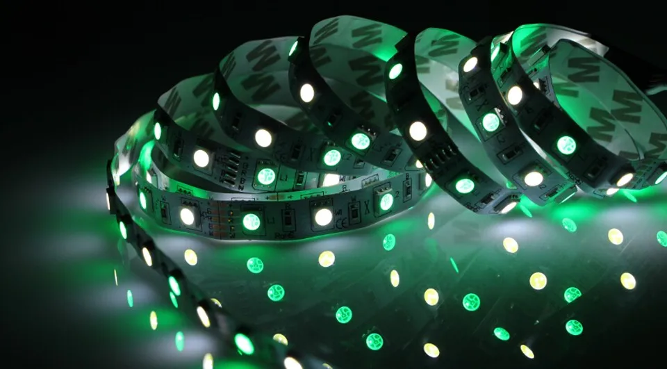 5 м светодиодный полосы светильник Водонепроницаемый RGB+ белый/теплый белый, RGB/RGBW 5050 SMD 60 светодиодный/M 4in1 чип Диодная лента веревка светильник 12V 24V DC