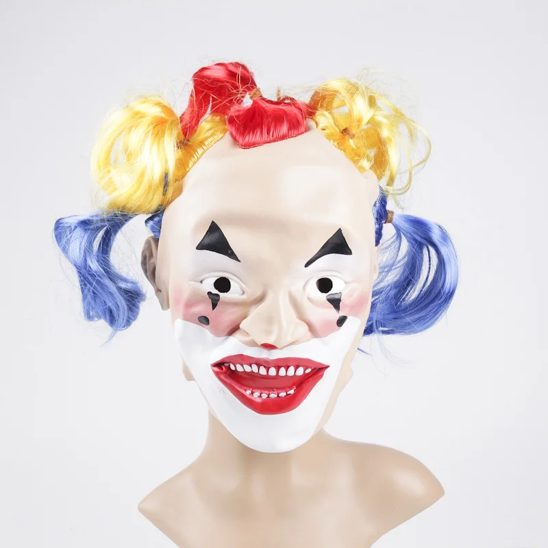 Scary Clown Mask Full Face Red Mouth Cosplay Horror Masquerade Adult Ghost Halloween Props Costumes Fancy Dress Party MJ996 | Дом и сад