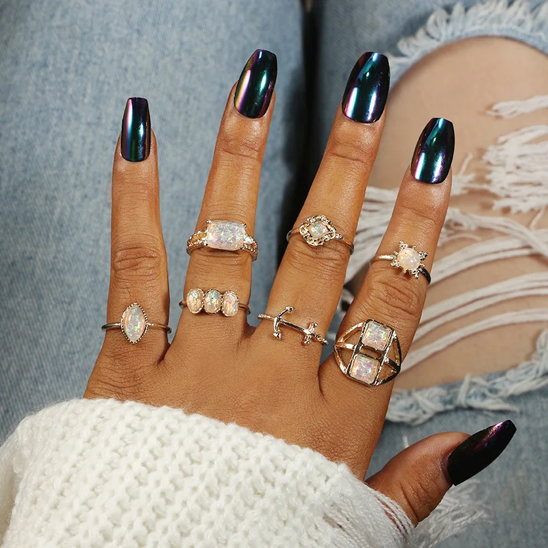 Женский винтажный набор колец на кончик пальца Anel Aneis Bague Femme золотистого и