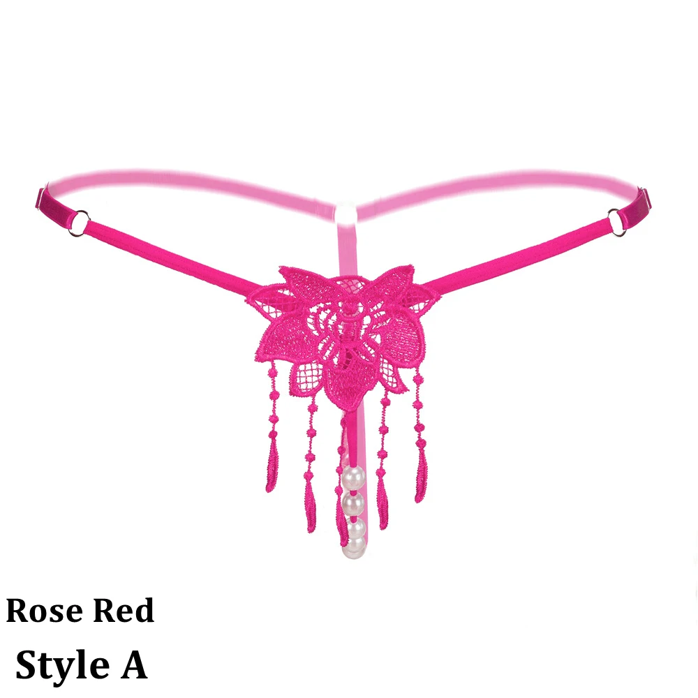 Style A rose red Женские сексуальные трусики-танга, нижнее белье, низкая талия, кружевные стринги, трусики, стринги, сексуальные, Bragas, женское нижнее белье, женские трусики - Цвет: Style A rose red
