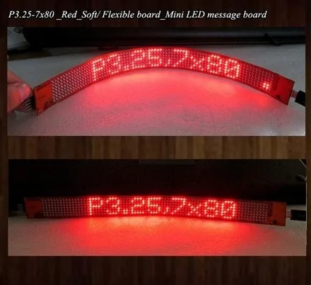 Новинка! CE P3.25-7x80(296*27 мм) мягкое/гибкое светодиодное Мини-табло рекламный щит с пультом дистанционного управления
