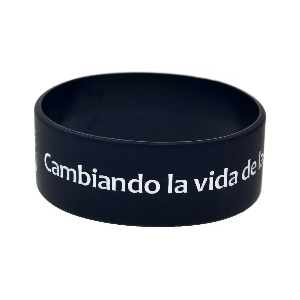 OBH 1 шт. Cambiando ла вида de las personas Wristband Силикона шириной в один дюйм черно