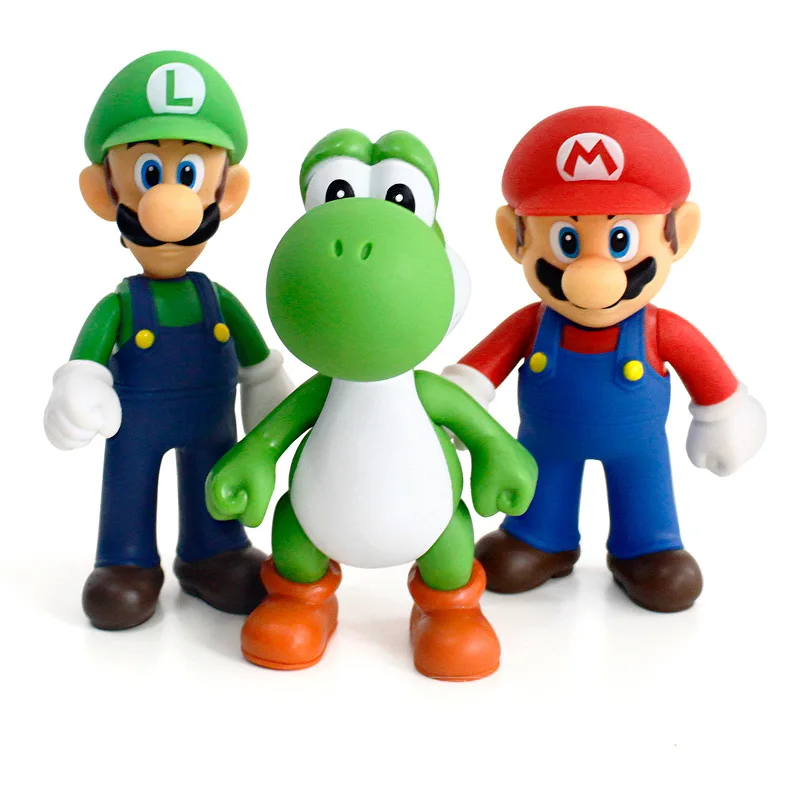 13 см Super Mario Bros Луиджи Марио Йоши коопа производитель Odyssey гриб toadettte ПВХ Фигурки