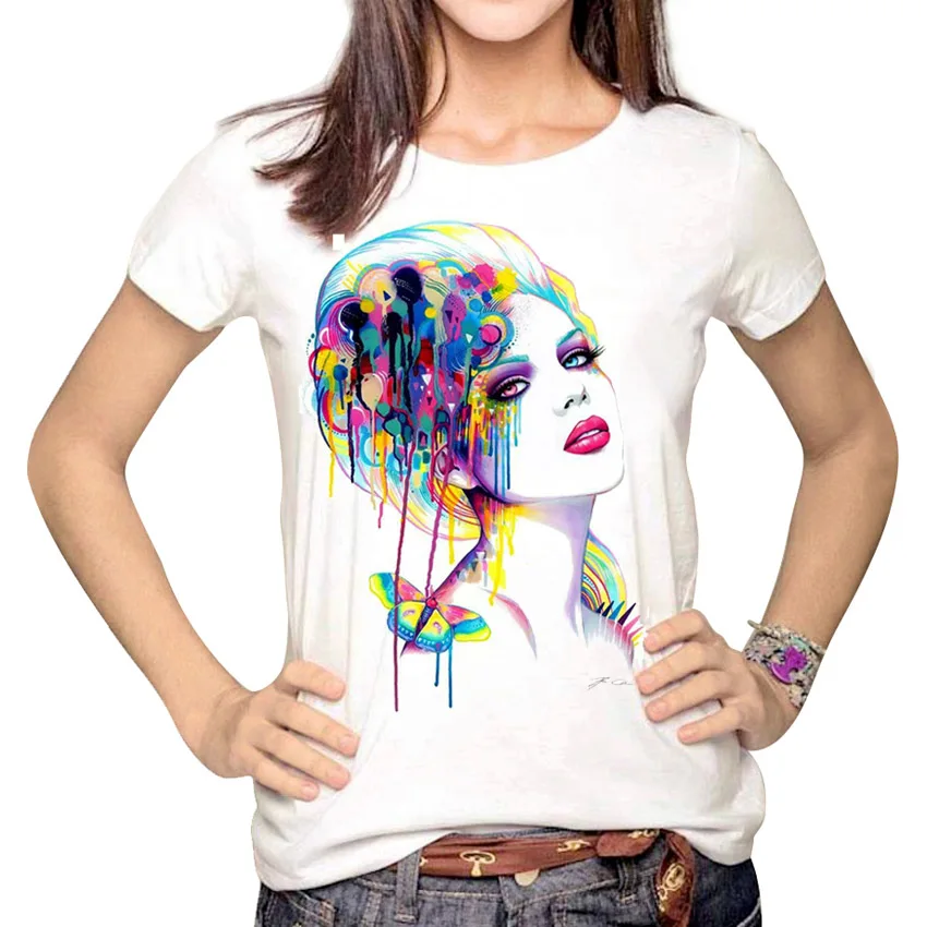 Dingtoll Dark Wolf Crew Neck T shirt Women Multi Harajuku Printed Tumblr Tee Tops Blusa WMT259 | Женская одежда
