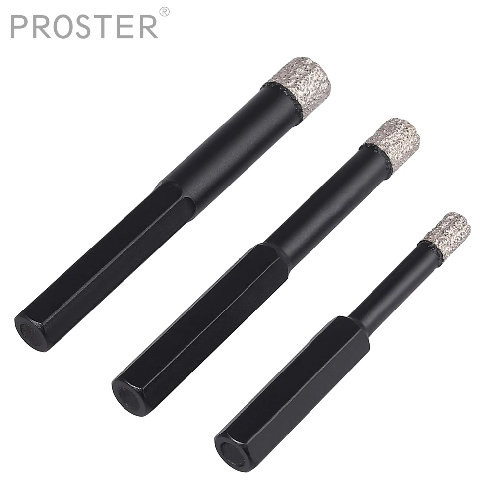 Proster 3 шт. сухая вакуумная пайка алмазные сверлильные коронки плитка отверстие
