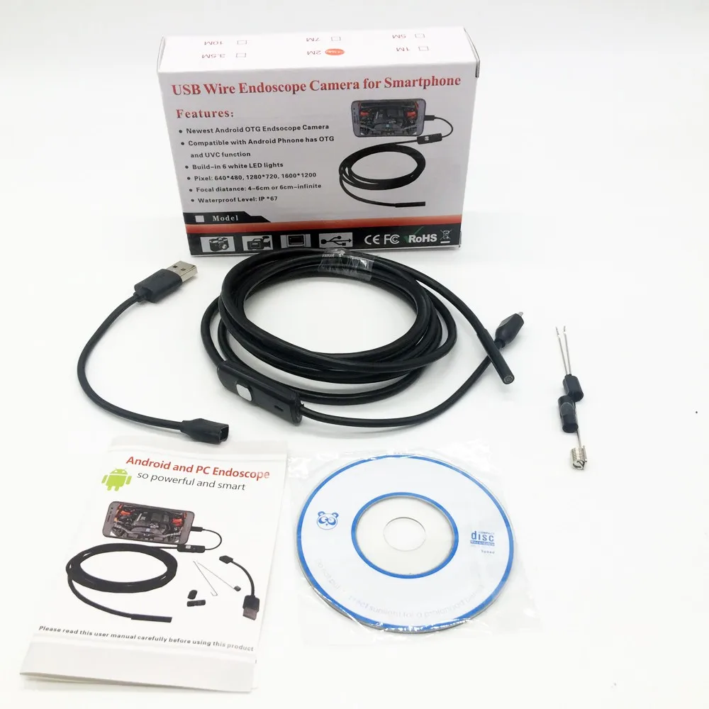 Камера эндоскоп USB 5 мм 2 м Android OTG|usb borescope camera|camera flexibleendoscope camera |