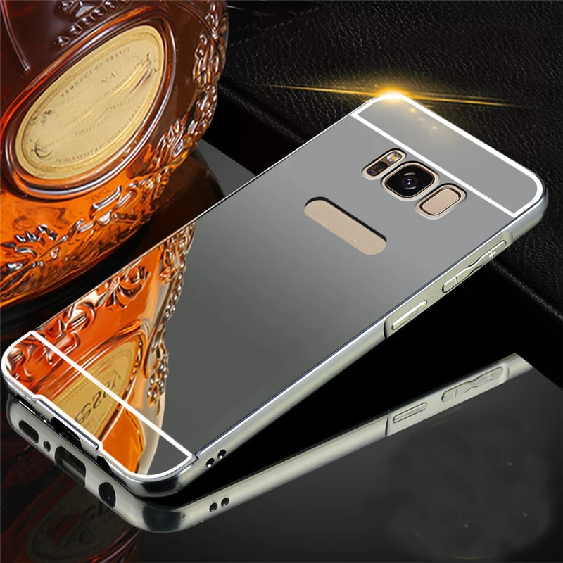 Зеркальный металлический чехол для Samsung Galaxy S8 S9 Plus алюминиевая задняя крышка Note 10