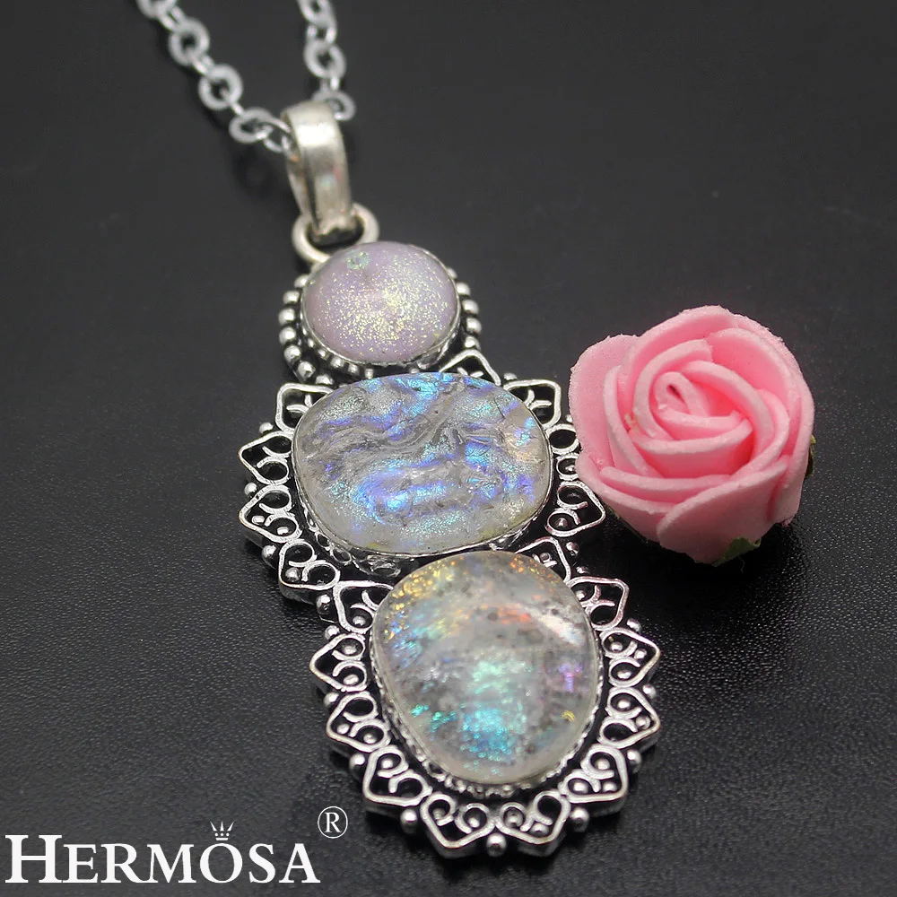 Hermosa ювелирные изделия передовые уникальные модные дихроическое стекло