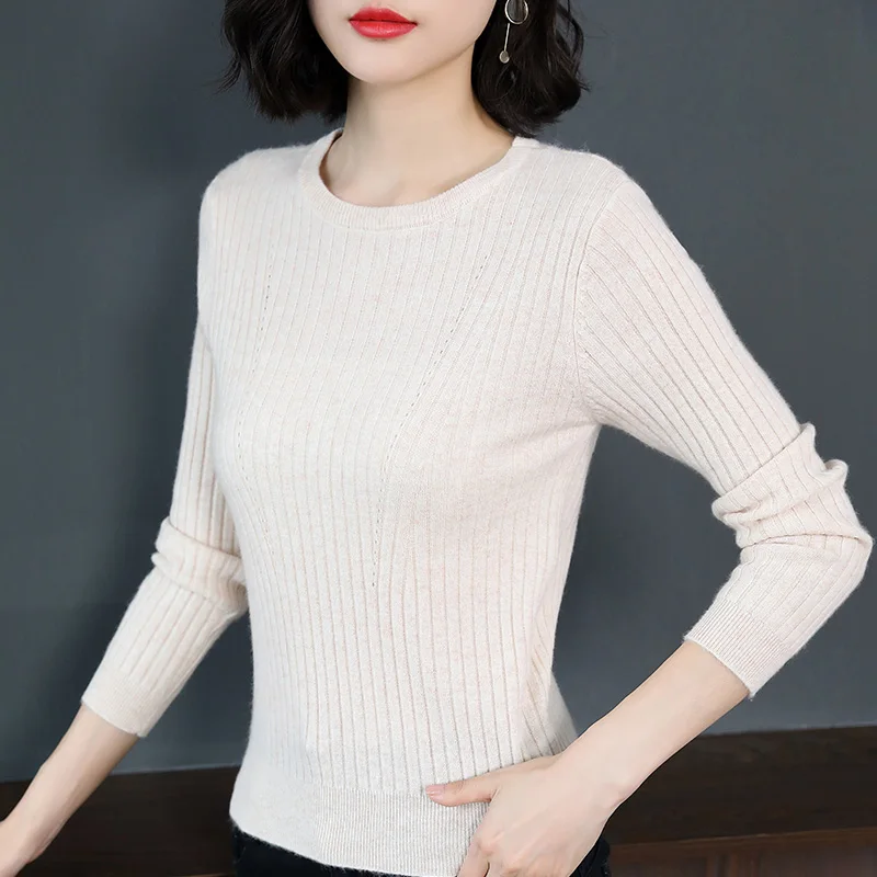 Autumn and winter new pullover women's long-sleeved casual round neck sweater | Водолазки