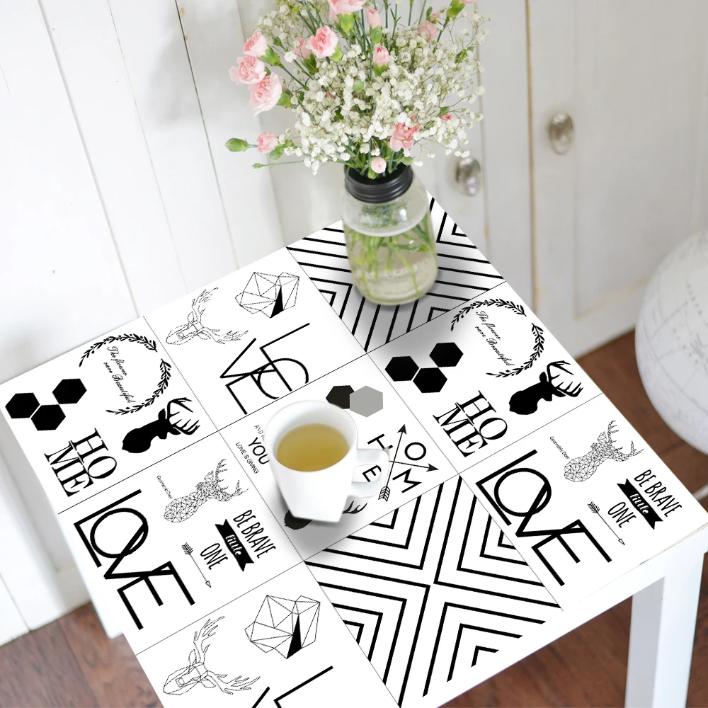 ZHIYU Brand Removabl Furniture Mural Art Waterproof Wall Sticker Black White Love Desk christmas decor Accessories | Дом и сад