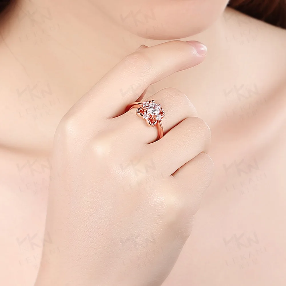 Тангка новая мода ослепительно кубического циркония кольцо красивый цветок