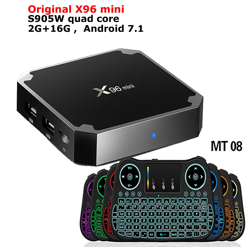 Оригинальная мини приставка X96 для Smart TV Android 7 1 S905W четырехъядерный процессор 2 Гб