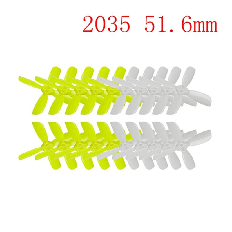 10 Pairs Kingkong 2035 / 2045 3045 2535 1535 3-blade Propeller CW CCW 1.5mm Mounting hole Bright Green and White for Drone | Игрушки и