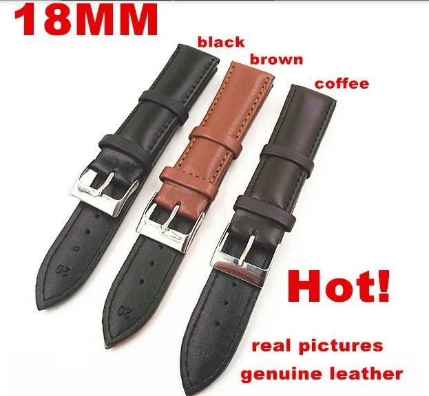 3 шт./лот высококачественный ремешок из натуральной кожи для часов 18 мм Запчасти