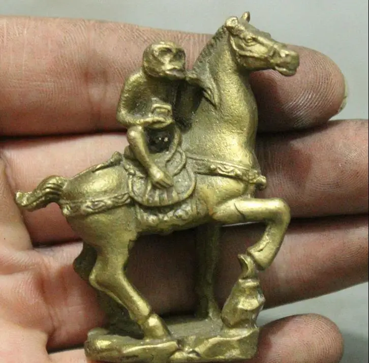 671115491++++Chinese Auspicious Pure Brass Year Zodic Monkey Hold Seal Ride Horse Art Statue | Statues &amp Sculptures