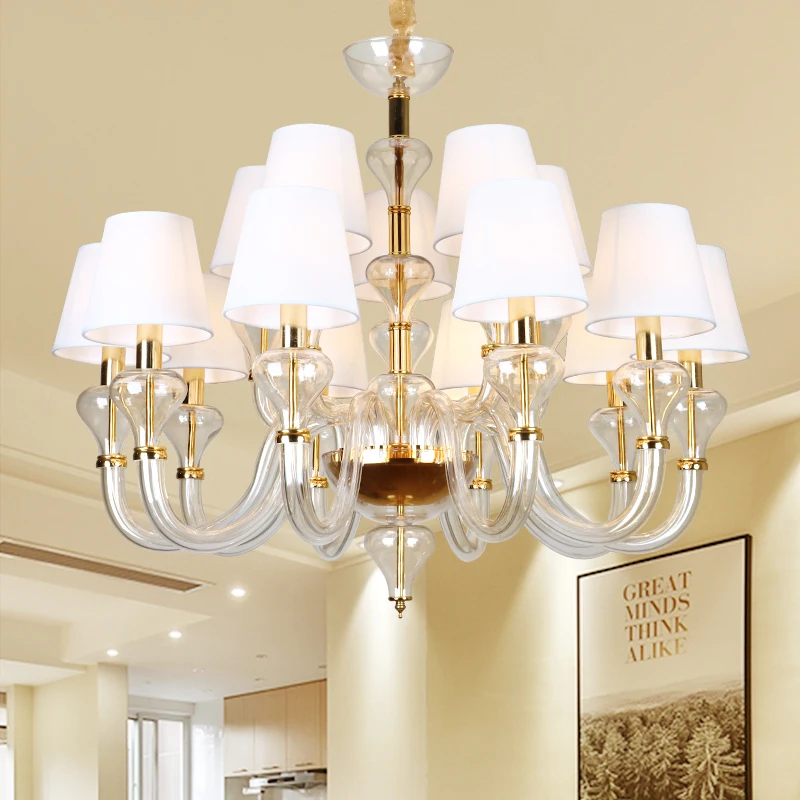 Современная стеклянная люстра с абажуром для гостиной спальни кухни Lustre de cristal