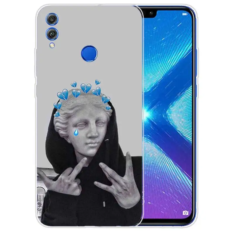 NO.1 Силиконовый чехол для Huawei Y7 Y6 Y5 Prime Pro Y9 Honor 8X 8C Play 9 10 lite View 20 V20 чехол Медуза Vaporwave Art - Цвет: NO.1