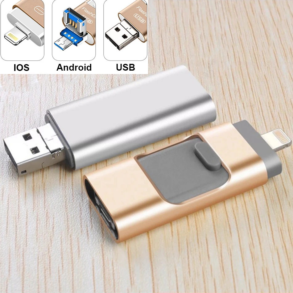 Сверхзвуковой портативный смартфон iphone 3 в 1 USB флеш диск с 8 контактами/разъемом