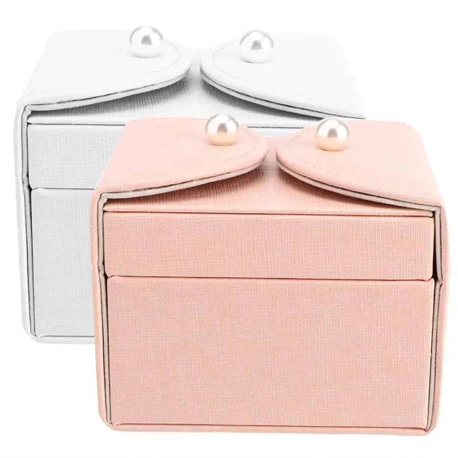 PU Leather Jewelry Storage Box Case Portable Simple Earring Ring Necklace Organizer Gift Display For Jeweler | Украшения и