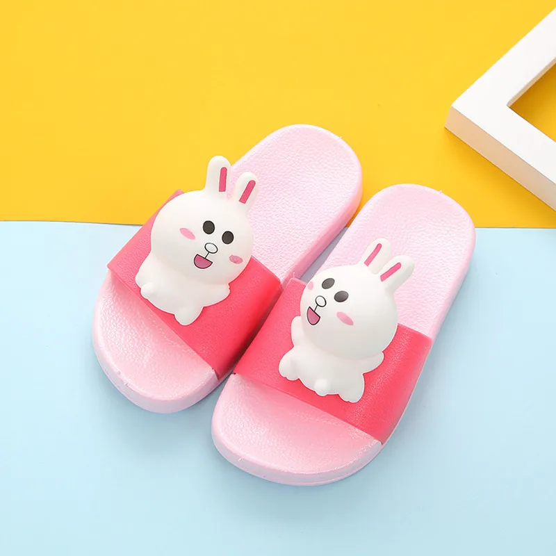 red Милые летние детские тапочки на плоской подошве; chinelo; шлепанцы с героями мультфильмов; zapatillas bebe; уличные тапочки для маленьких девочек; terlik; водные сандалии - Цвет: red