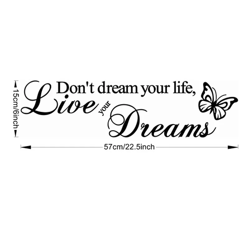 Новая наклейка на стену с надписью Live your Dream переводная Съемная Виниловая для