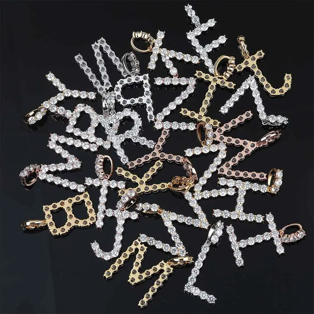Оригинальные буквы цепочка с кубическим цирконием яркие ожерелья и подвеска