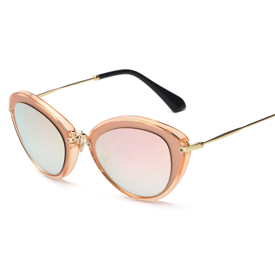 2016 Модный Бренд женские Солнцезащитные Очки Овальная Рамка Старинные Розового