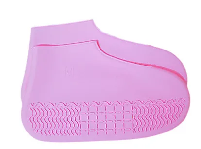 pink Эластичные резиновые сапоги; Силиконовые чехлы на молнии; галоши для мужчин, женщин и детей; водонепроницаемые бахилы для путешествий - Цвет: pink