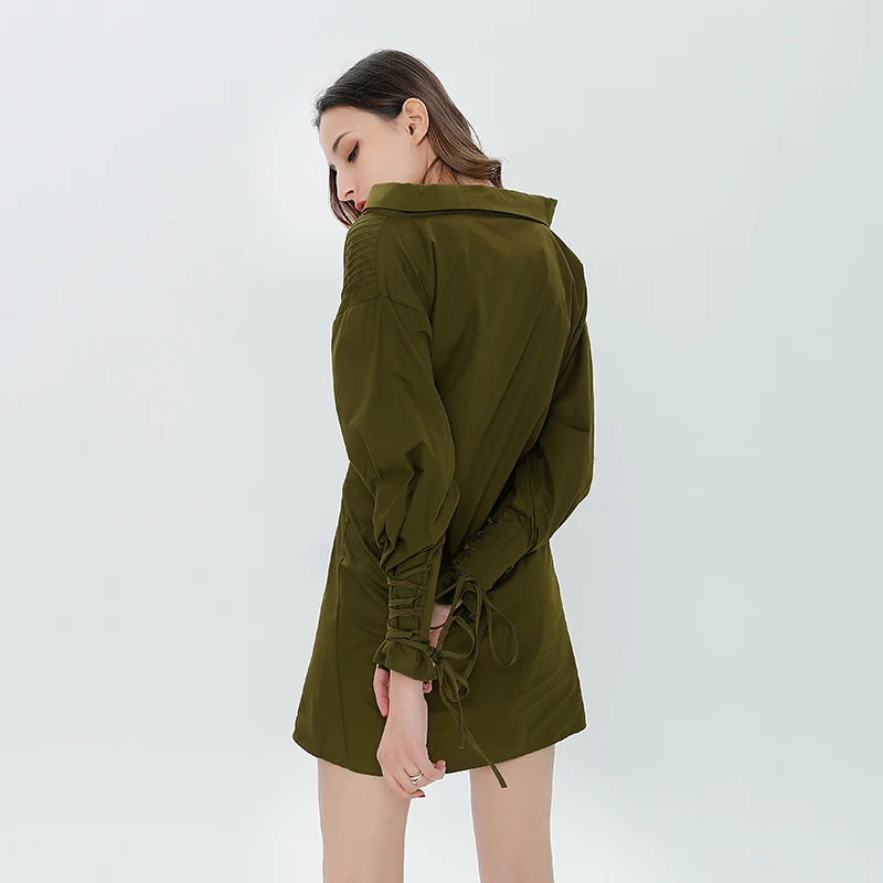 TWOTWINSTYLE кружевное платье женское с вырезом лодочкой и открытыми плечами, с рукавами-фонариками, с высокой талией, весенние мини-платья модная одежда