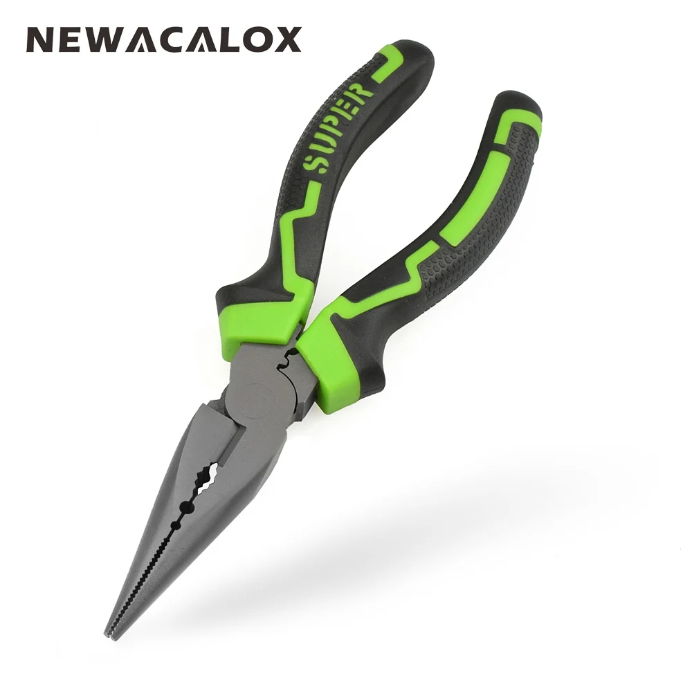 NEWACALOX 6 ''-8'' многофункциональные кусачки для зачистки проводов плоскогубцы Длинные плоскогубцы диагональные плоскогубцы Набор для ювелирных изделий DIY ручной набор инструментов - Цвет: Sharp Nose Pliers