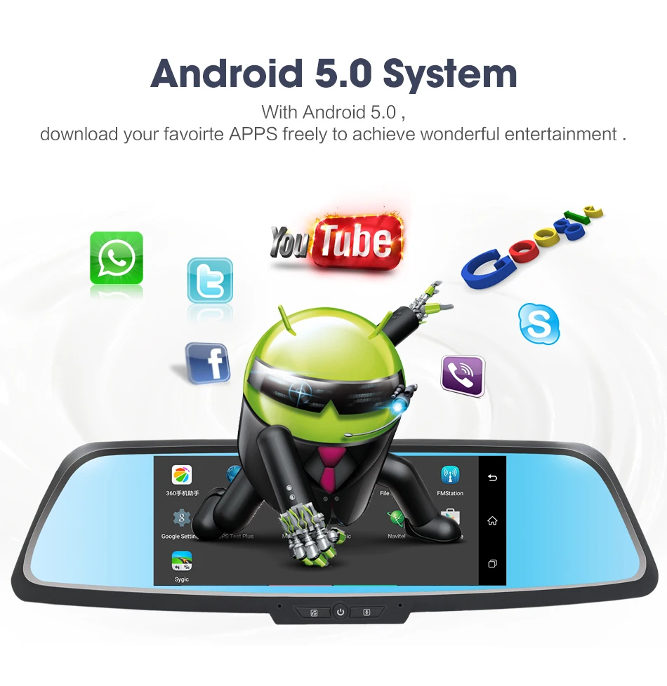 Flordgramy 7&quot 3G Car Camera Android 5.0 DVR GPS Navigation Video Recorder 1080P Automobile Mirror Dash cam | Автомобили и