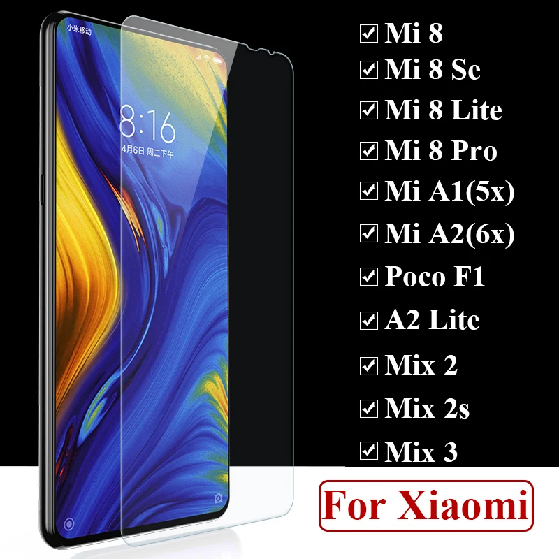 Protective glass on for xiaomi ksiomi mi 8 se pro lite xiomi a1 6 a2 poco f1 xaomi mix 2 s 2s 3 xiaomei mi8 5x glas tremp | Мобильные