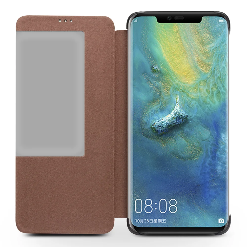 qialino luxury genuine leather smart view flip case for huawei mate20 pro stylish handmade ultra slim phone cover for mate 20 free global shipping