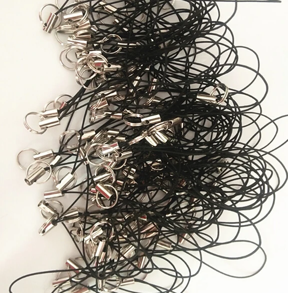 Ремешок для мобильных ключей 100 шт. двойные петли подвешивания Черная веревка