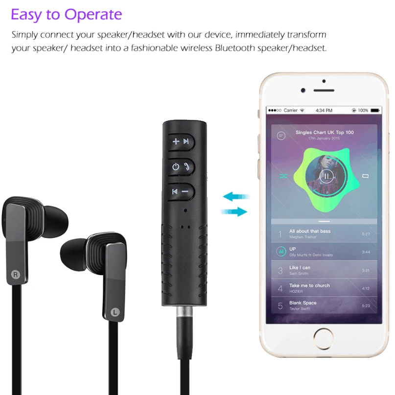 Kebidu портативный Bluetooth4.1 приемник передатчик аудио 3 5 мм разъем Bluetooth