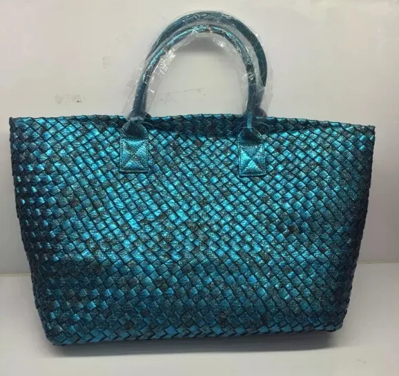 sky blue Модные женские сумки-тоут из кожи змеи, сумочки из искусственной кожи, большие сумки на плечо для леди с небольшим мешком - Цвет: sky blue