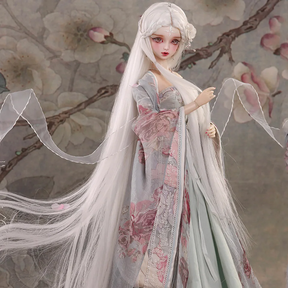 Парик для куклы Cateleya bjd, 1/3 белые женские древние волосы/huarong плетеная Античная кукла с длинными волосами Аксессуары