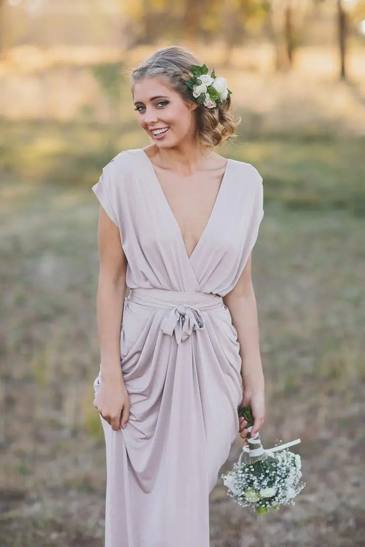 picture Стиль кантри, сексуальные платья с глубоким v-образным вырезом, Boho, платья подружек невесты,, открытая спина, официальное свадебное платье для гостей, платья для подружки невесты - Цвет: picture