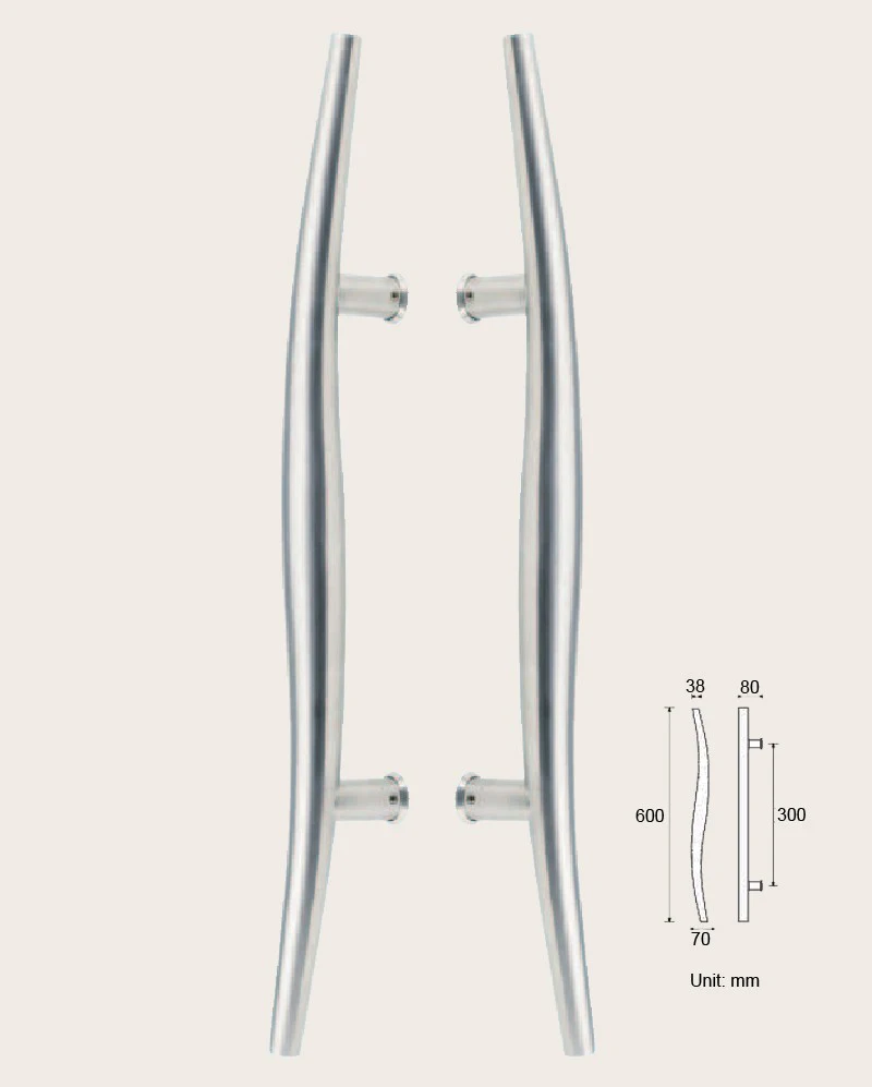 Архитектурная ручка двери 304 класс нержавеющая сталь змея тянуть ручки 38*600 мм для