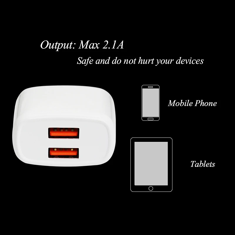 Сетевое зарядное устройство с двумя USB-портами 5 В 2 А | Мобильные телефоны и
