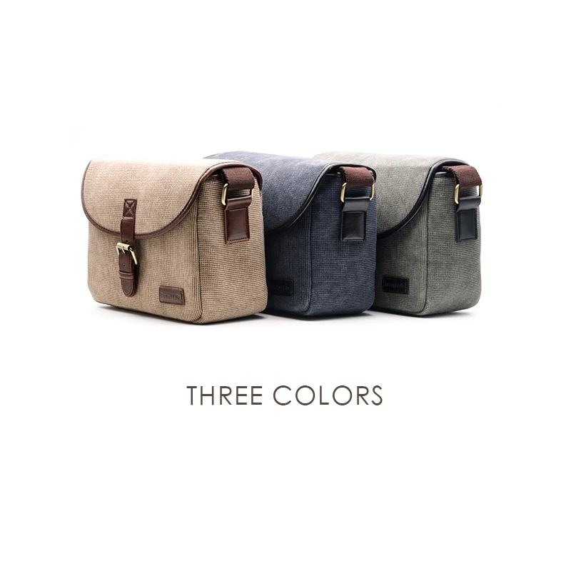 Мужская и женская сумка для водонепроницаемых камер DSLR для Sony Nikon Canon Canvas Micro Single Messenger Flower Leather Photography Shoulder on.