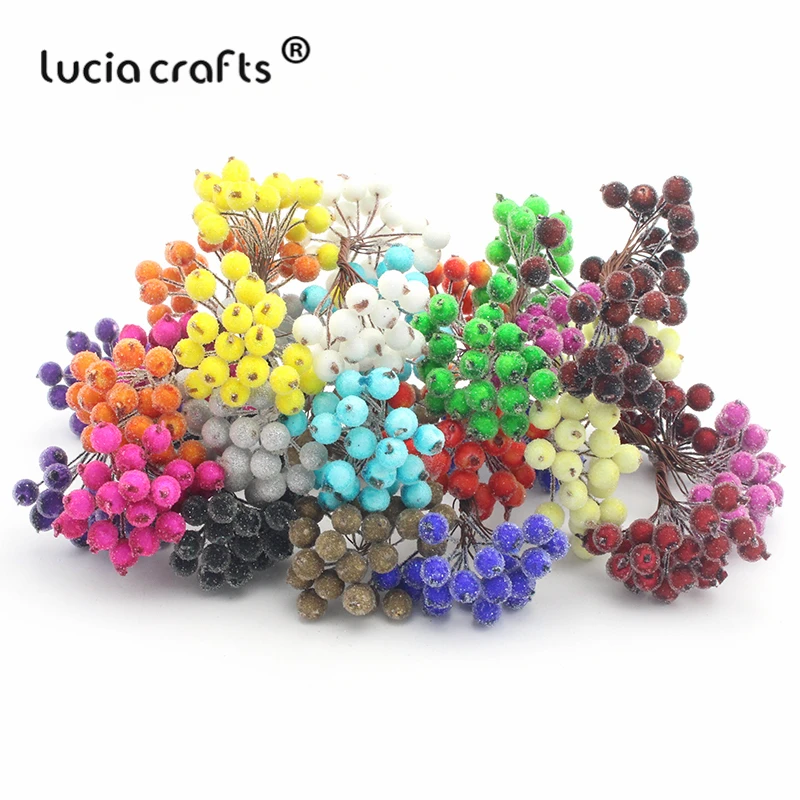 Lucia crafts 1 букет(40 голов) искусственный фруктовый цветок, ягоды, тычинки, декор для свадебной вечеринки, сделай сам, скрапбукинг, материал A0505
