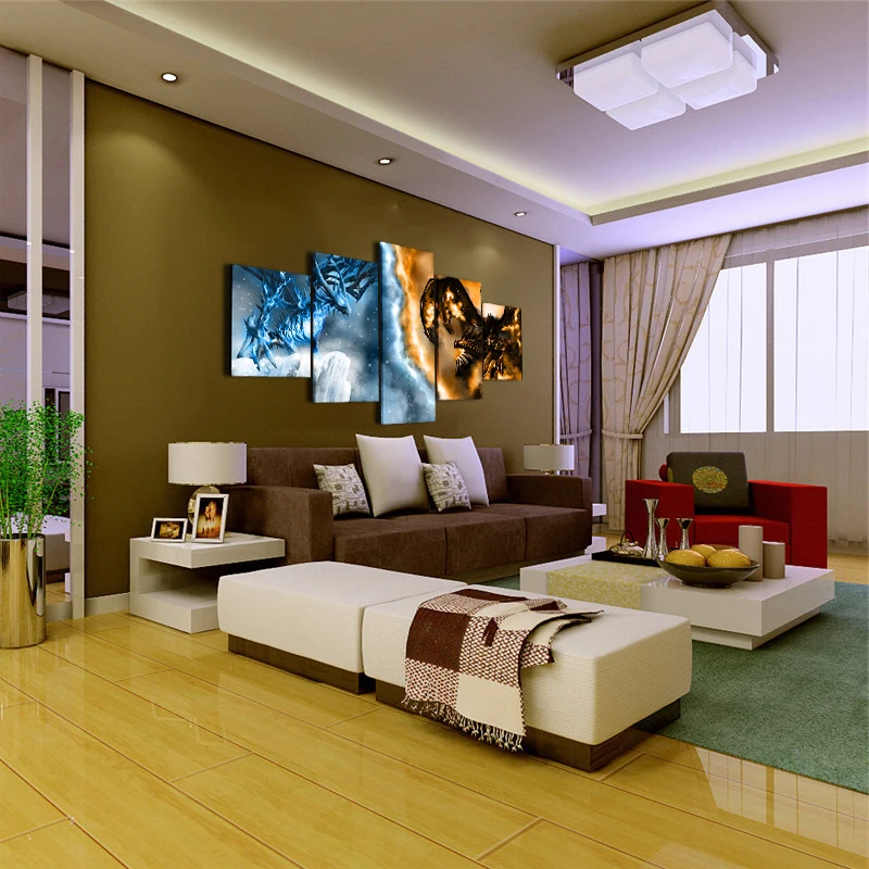 Wall Art Холст Картины mail Настенные Панно Для Гостиной Home Decor 5 Шт. Анимированные