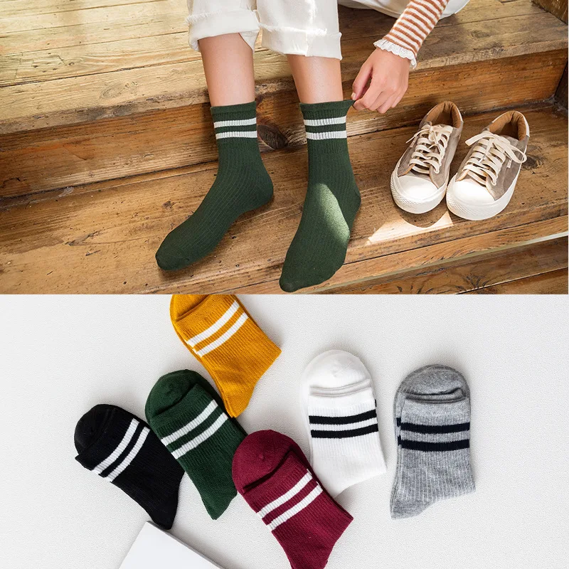 5 пар/лот женские спортивные носки сезон осень-зима Новые Классические