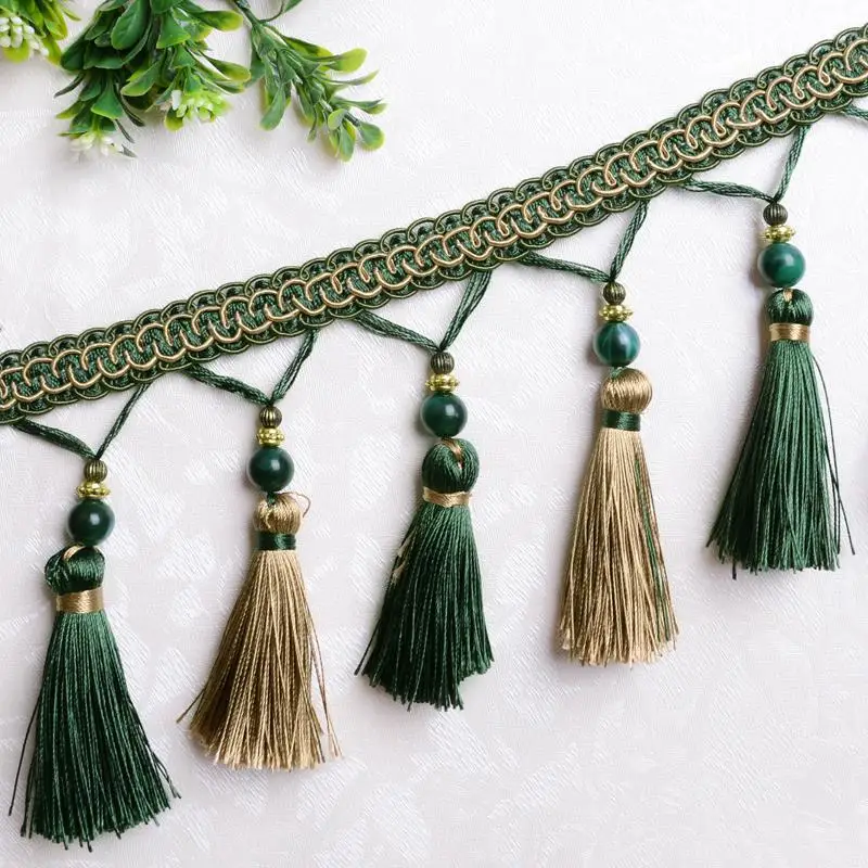 12 ярдов/Партия Красочные акриловые бусины кружевные аксессуары для занавесок