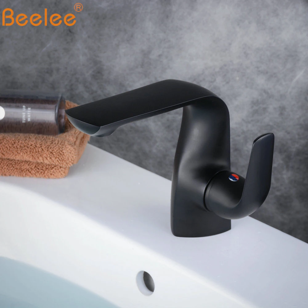 Beelee Oil Rubbed Black Bathroom Basin Sink Vanity Faucet Deck Mounted Mixer Taps with Widespread Hole Cover Plate BL7522B | Обустройство