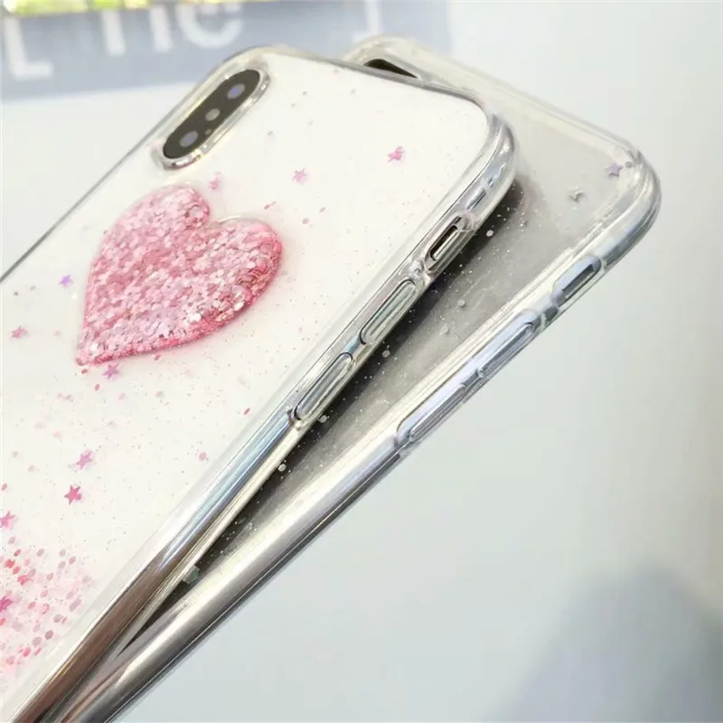 Серебряный розовый цвет модная женская обувь с блестками любящее сердце чехол