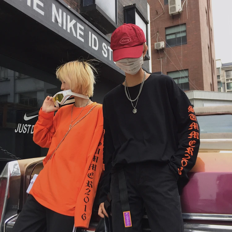 Летняя женская одежда ulzzang корейская мода хипстерские свободные однотонные